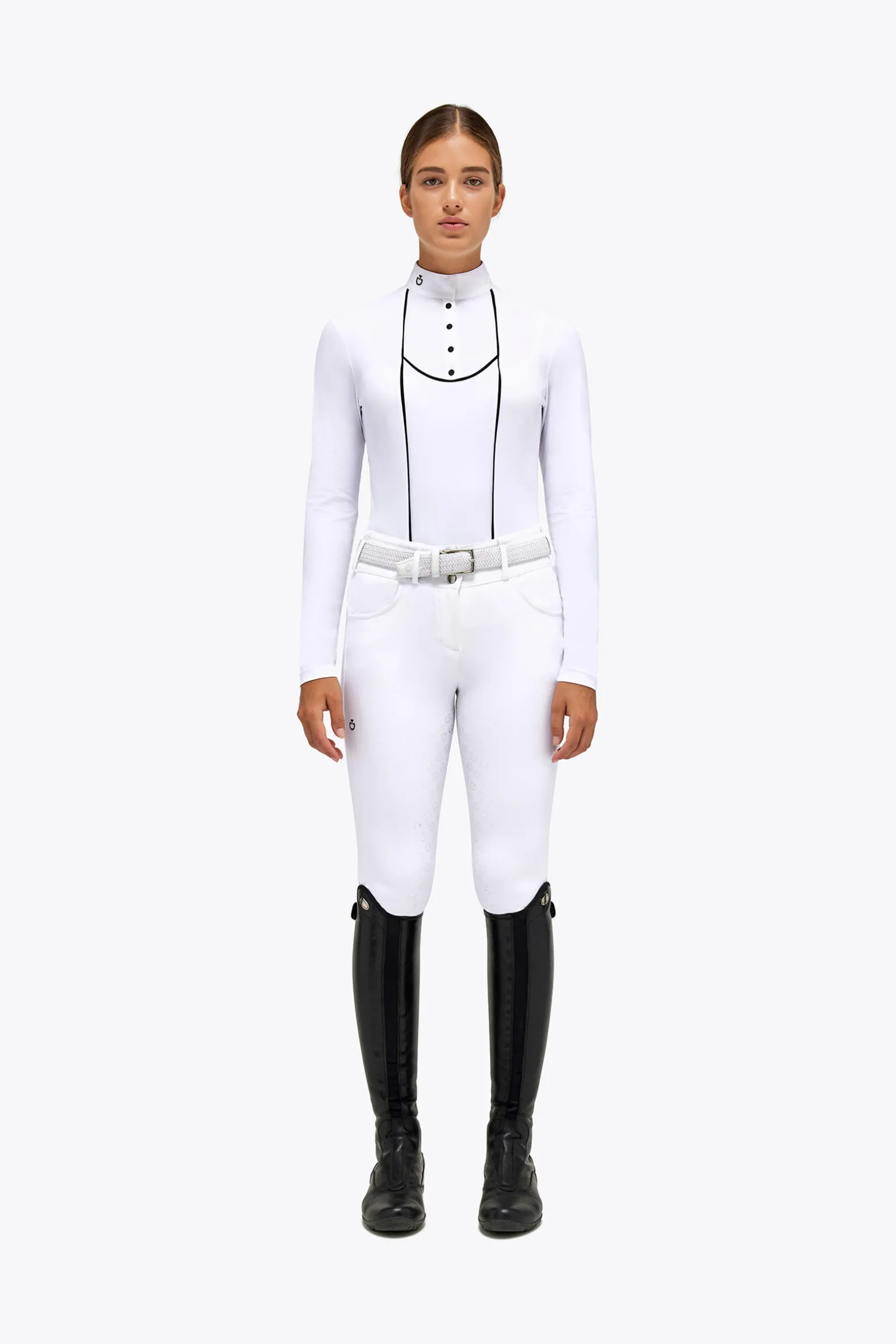 Cavalleria Toscana Tech Jersey Piqué stevneskjorte med lange ermer for kvinner