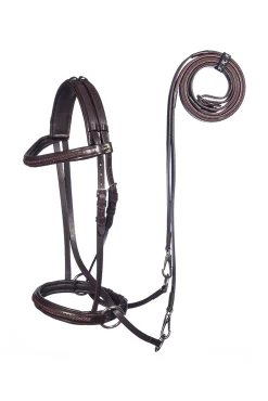 F.R.A. Freedom Riding Articles Ulan biltess bridle (system 5) i lær, med lærtøyler