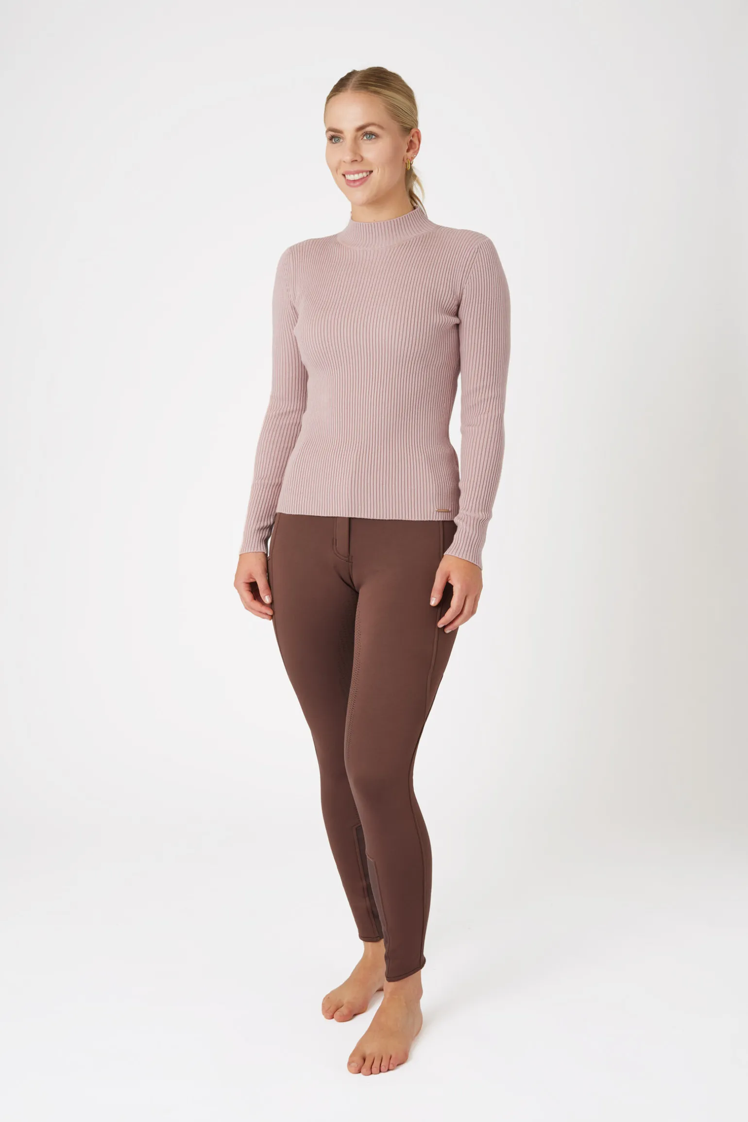 Horze Ava ribbestrikket pullover til dame