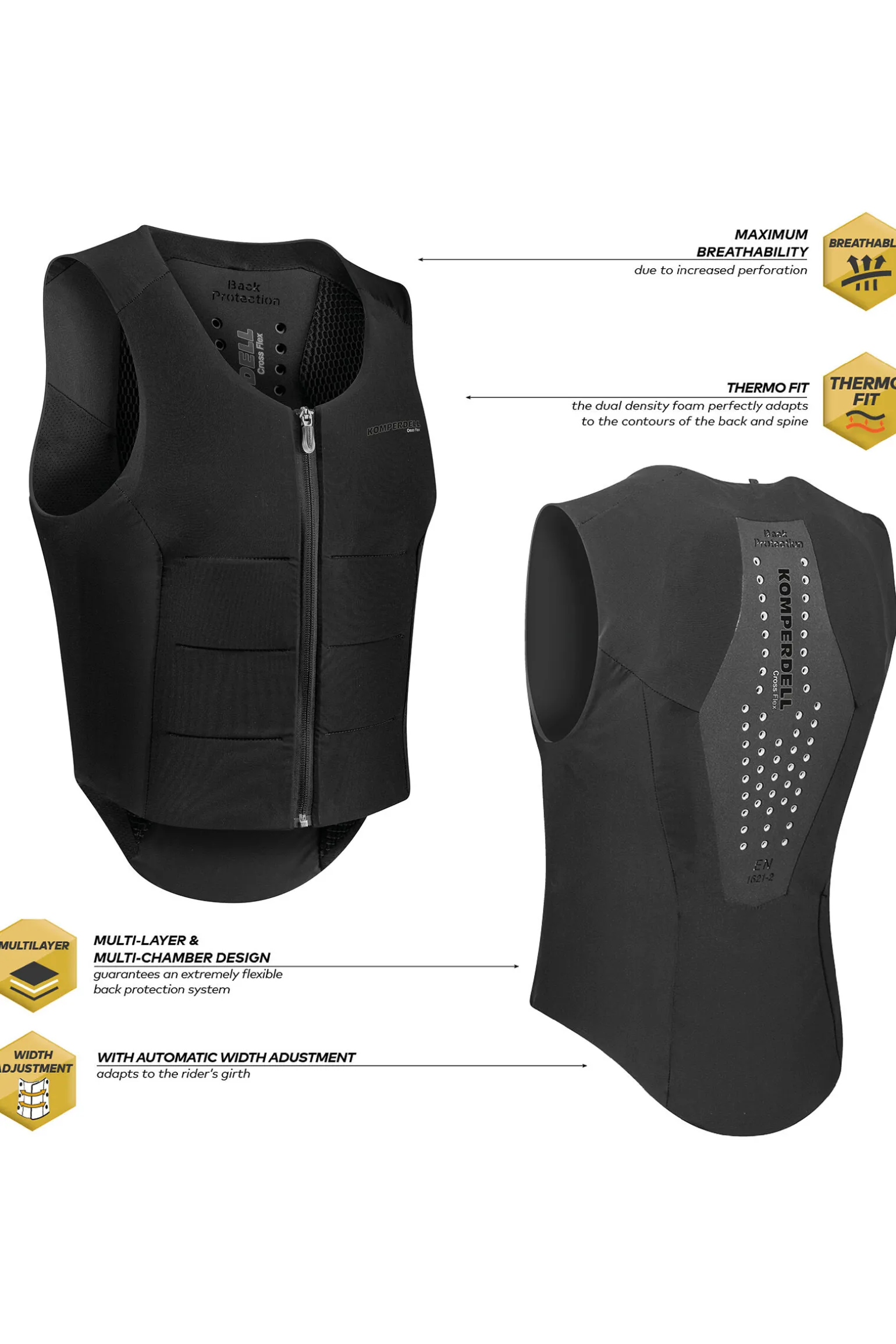 Komperdell Ballistic Flex Fit Regular ryggbeskytter