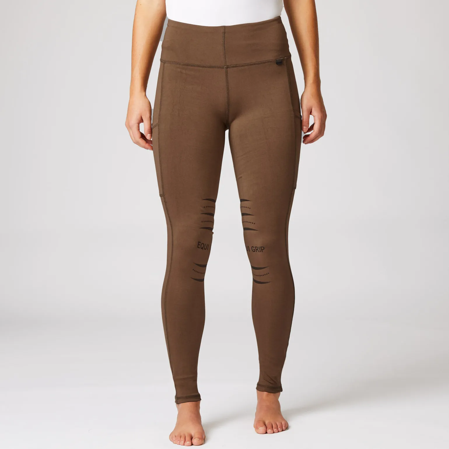 Ridetights, helforsterket silikon, mobillomme, dame