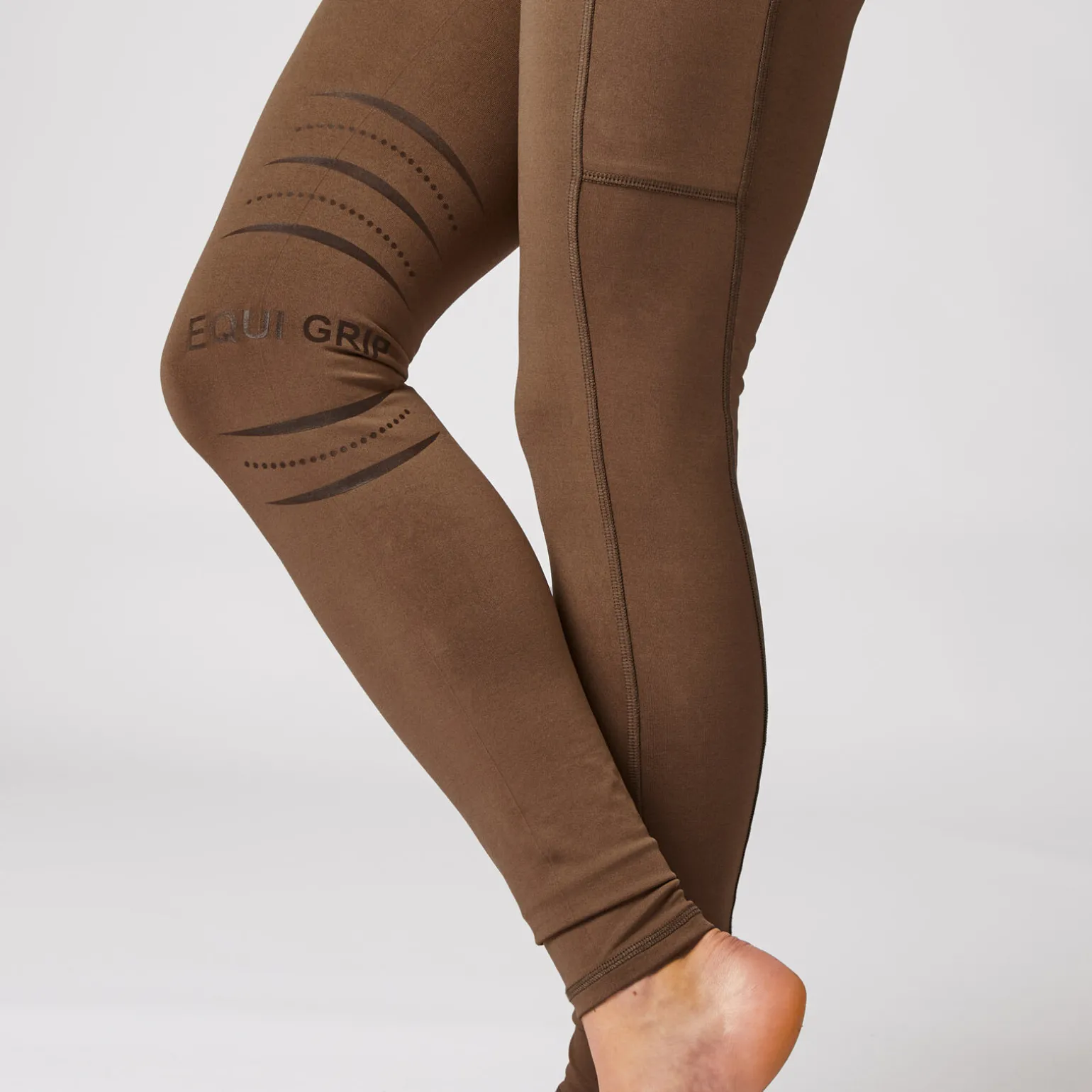 Ridetights, helforsterket silikon, mobillomme, dame