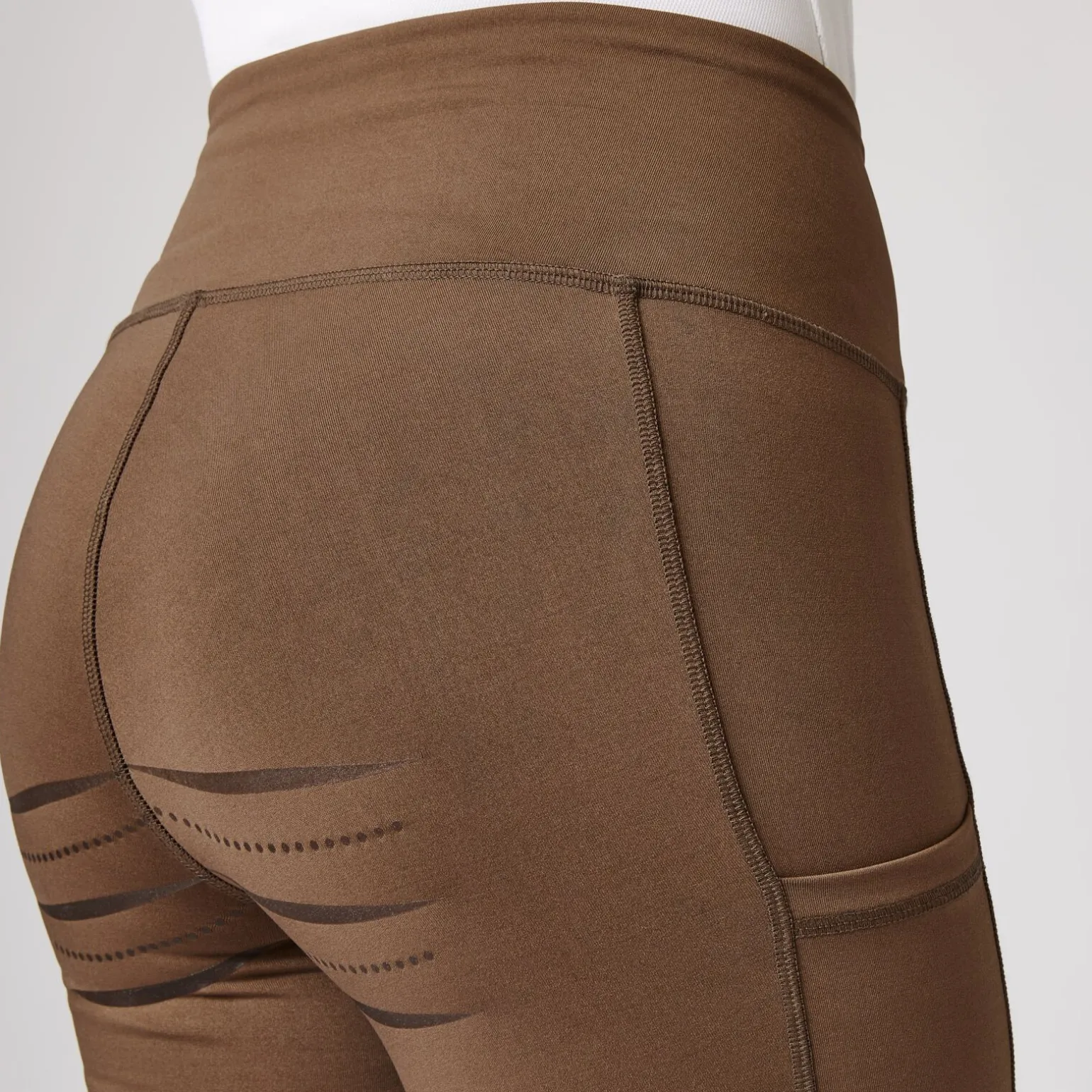 Ridetights, helforsterket silikon, mobillomme, dame