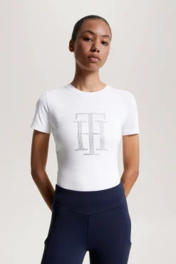 Tommy Hilfiger Equestrian TH Rhinestone skjorte for kvinner