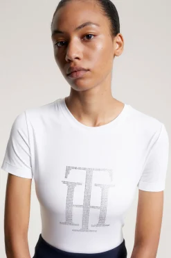 Tommy Hilfiger Equestrian TH Rhinestone skjorte for kvinner